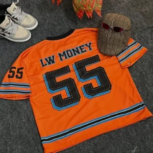 55 numbered orange color jersy from dress shop in kasaragod